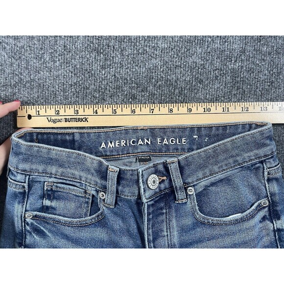 American Eagle Jeans Womens 0 Long Blue Tom Girl Stretch Light Wash Tag - Picture 8 of 11